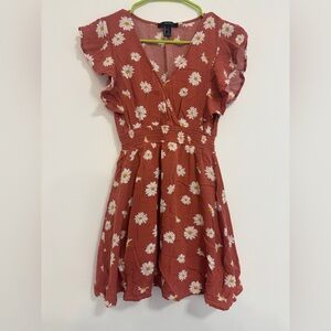 Forever 21 Rust Orange Floral Dress